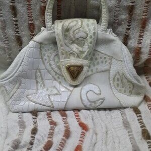 80s Vintage LaTique white satchel